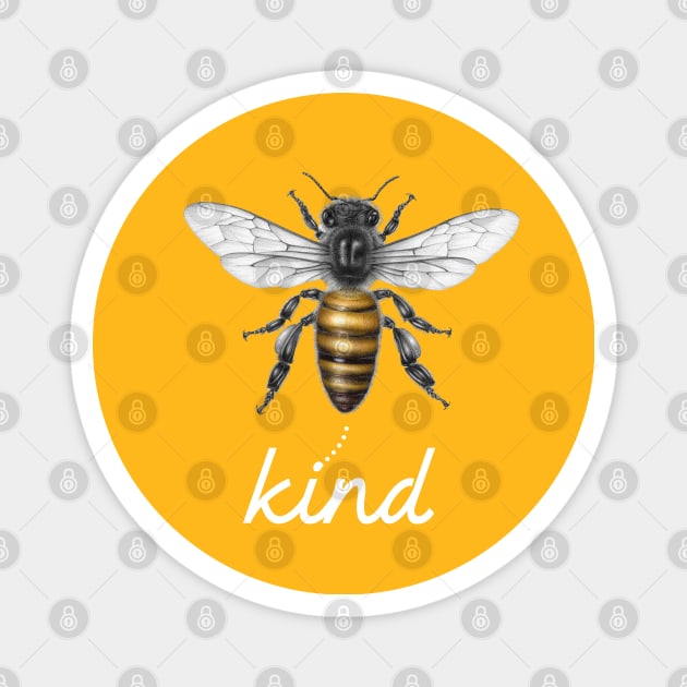 bee kind yellow Magnet by rsclvisual